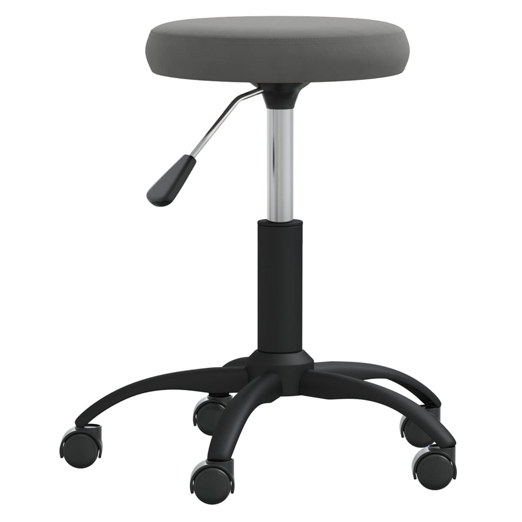 Massage Stool Dark Grey Velvet (100% polyester), Powder-Coated Steel