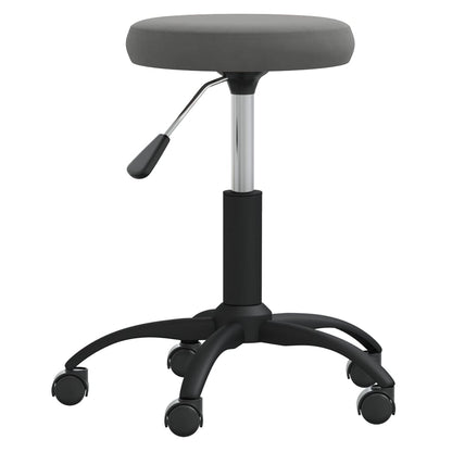Massage Stool Dark Grey Velvet (100% polyester), Powder-Coated Steel