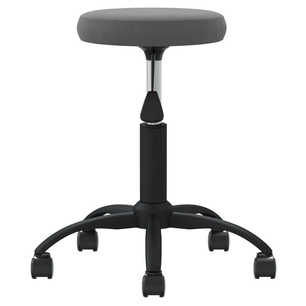 Massage Stool Dark Grey Velvet (100% polyester), Powder-Coated Steel