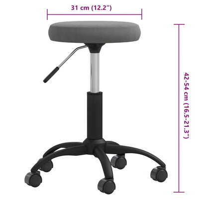 Massage Stool Dark Grey Velvet (100% polyester), Powder-Coated Steel