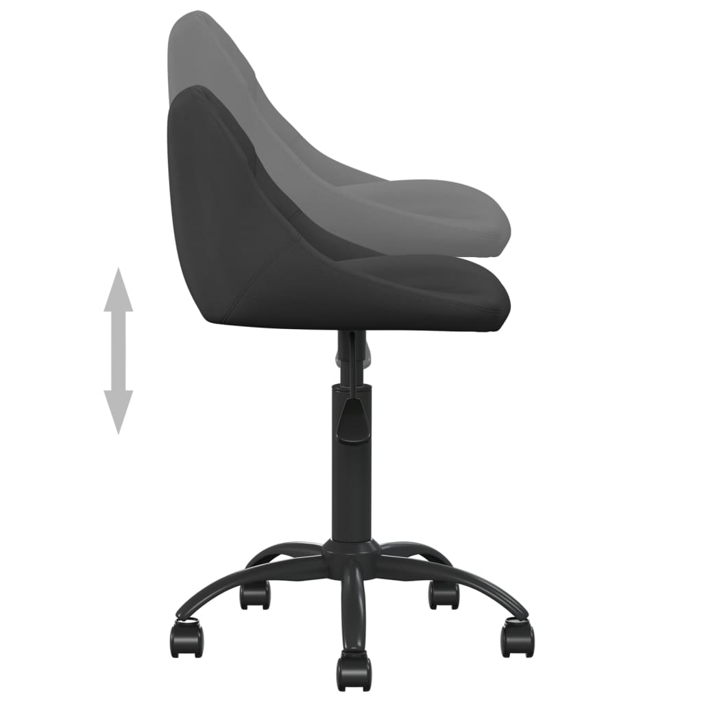 Office Chair Black Velvet (100% polyester), black powder-coated steel