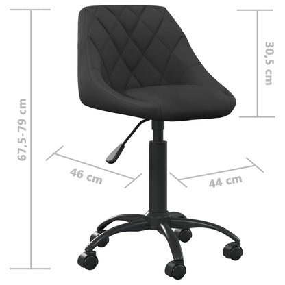 Office Chair Black Velvet (100% polyester), black powder-coated steel