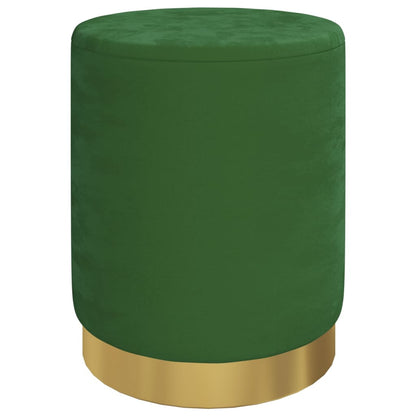 Round Storage Hocker Green Velvet 12.2" x 14.6"