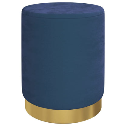 Round Storage Hocker Blue Velvet 12.2" x 14.6"