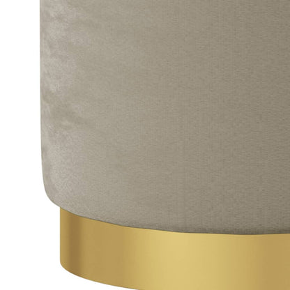 Round Storage Hocker Dark Gray Velvet 12.2" x 14.6"