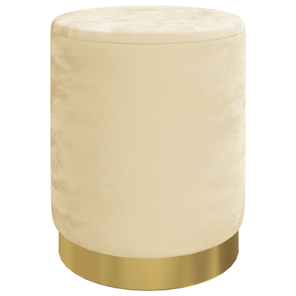 Round Storage Hocker Apricot Velvet 12.2" x 14.6"