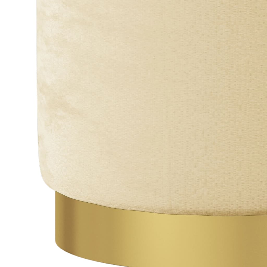 Round Storage Hocker Apricot Velvet 12.2" x 14.6"