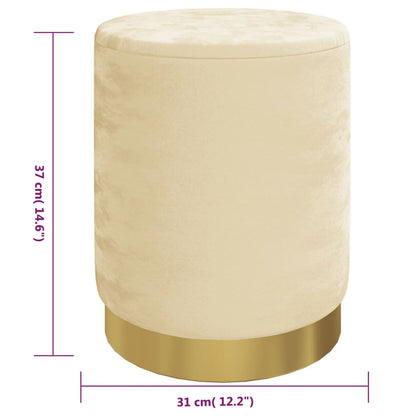 Round Storage Hocker Apricot Velvet 12.2" x 14.6"