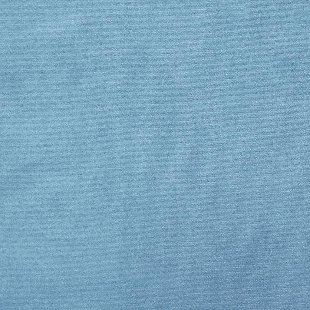 Round Storage Hocker Light Blue Velvet 12.2" x 14.6"