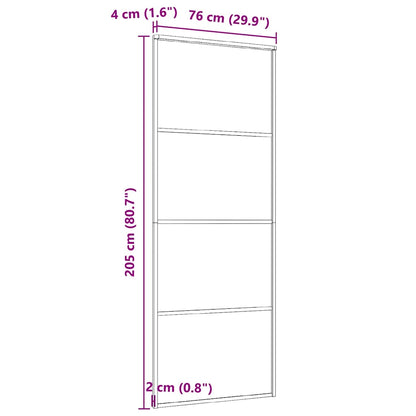 Sliding Door Frosted ESG Glass and Aluminum 29.9"x80.7" White
