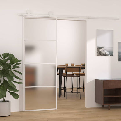 Sliding Door Frosted ESG Glass and Aluminum 29.9"x80.7" White