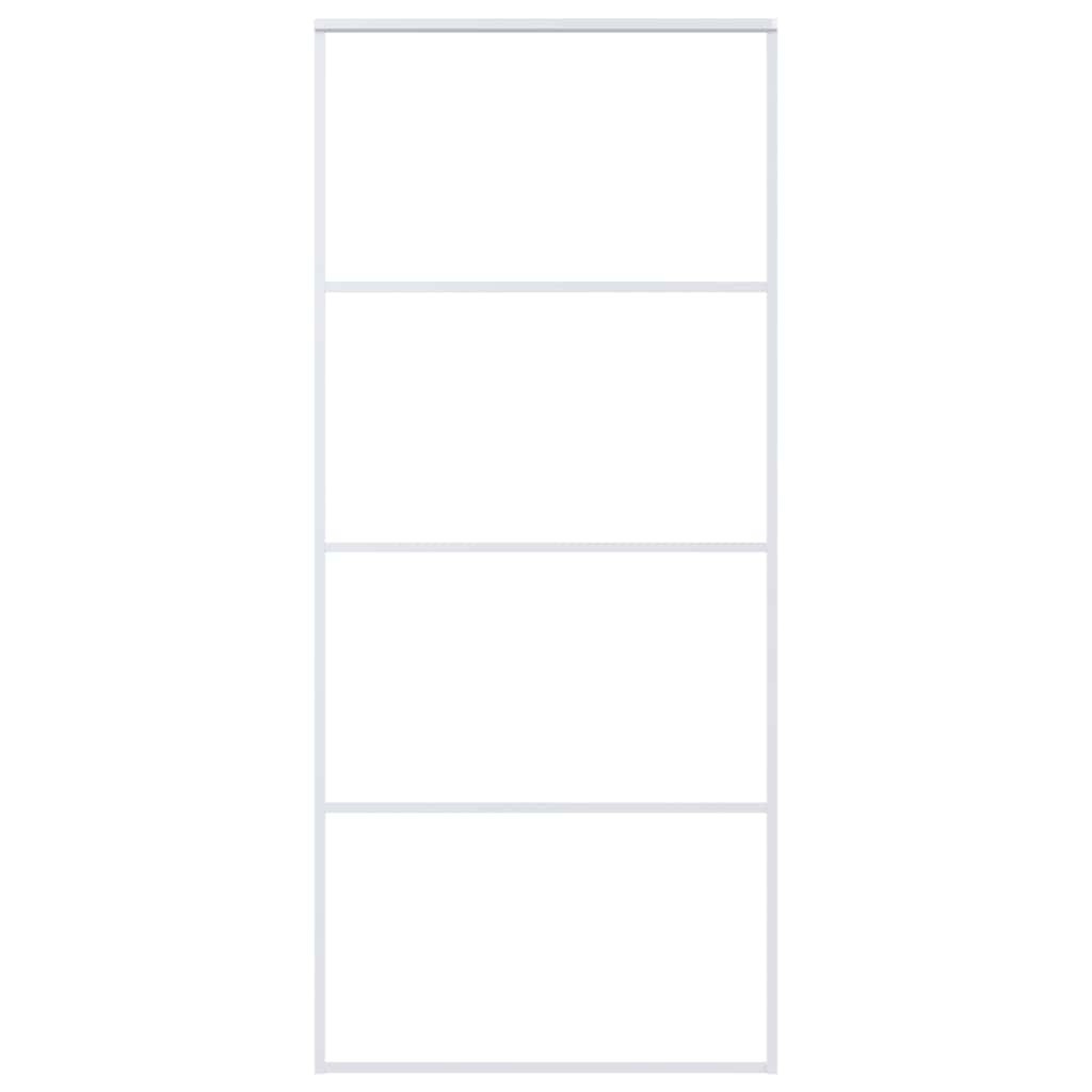 Sliding Door Frosted ESG Glass and Aluminum 35.4"x80.7" White