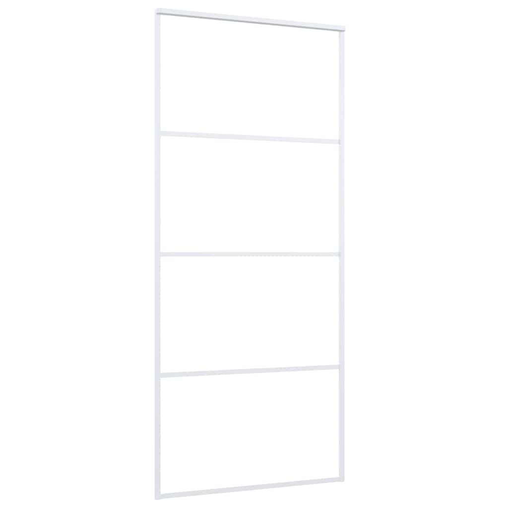 Sliding Door Frosted ESG Glass and Aluminum 35.4"x80.7" White