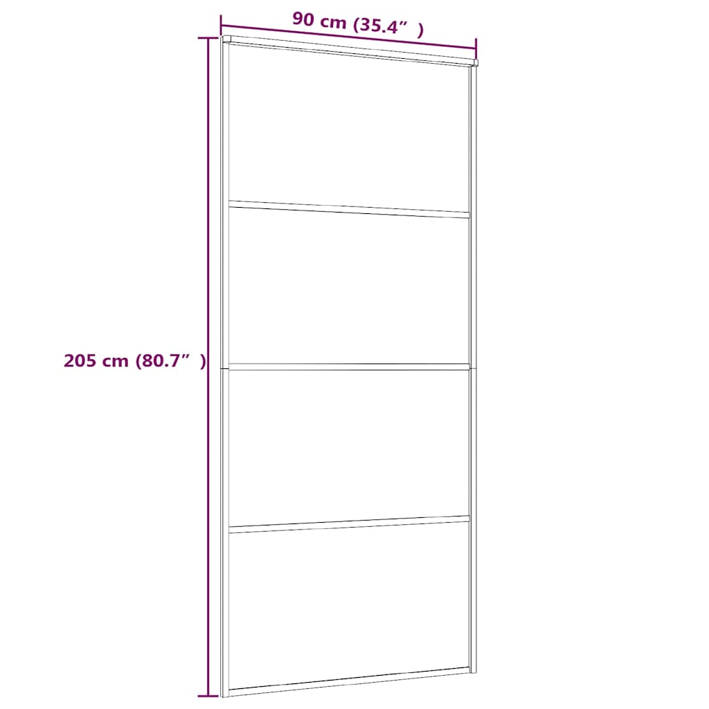 Sliding Door Frosted ESG Glass and Aluminum 35.4"x80.7" White