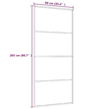 Sliding Door Frosted ESG Glass and Aluminum 35.4"x80.7" White