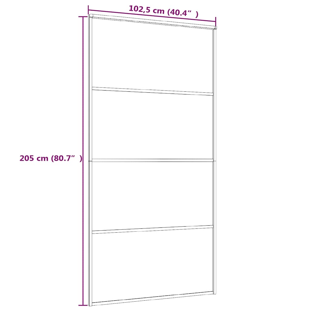 Sliding Door ESG Glass and Aluminum 40.4"x80.7" White