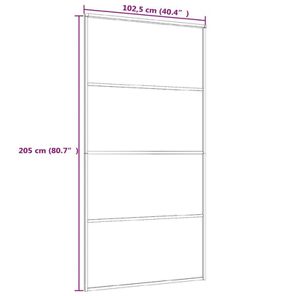 Sliding Door ESG Glass and Aluminum 40.4"x80.7" White