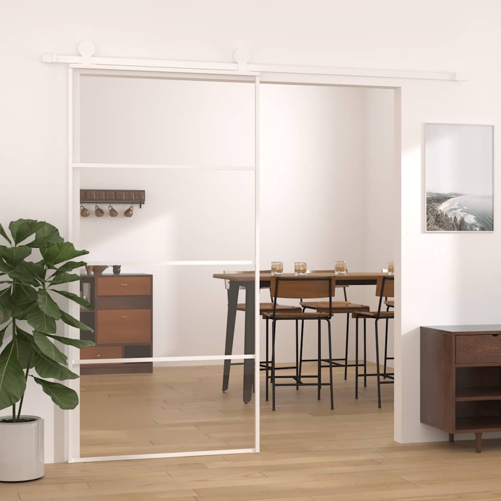 Sliding Door ESG Glass and Aluminum 40.4"x80.7" White