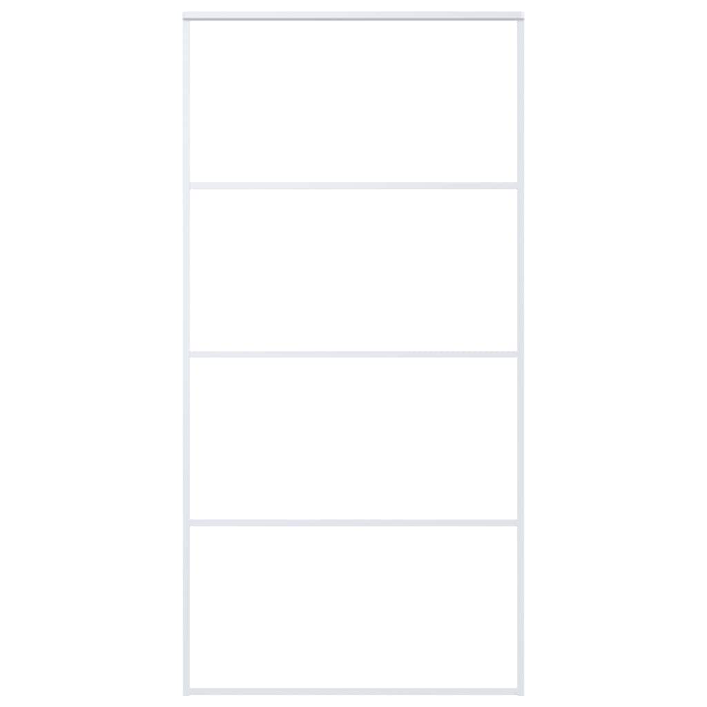 Sliding Door Frosted ESG Glass and Aluminum 40.4"x80.7" White
