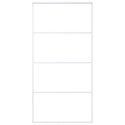 Sliding Door Frosted ESG Glass and Aluminum 40.4"x80.7" White