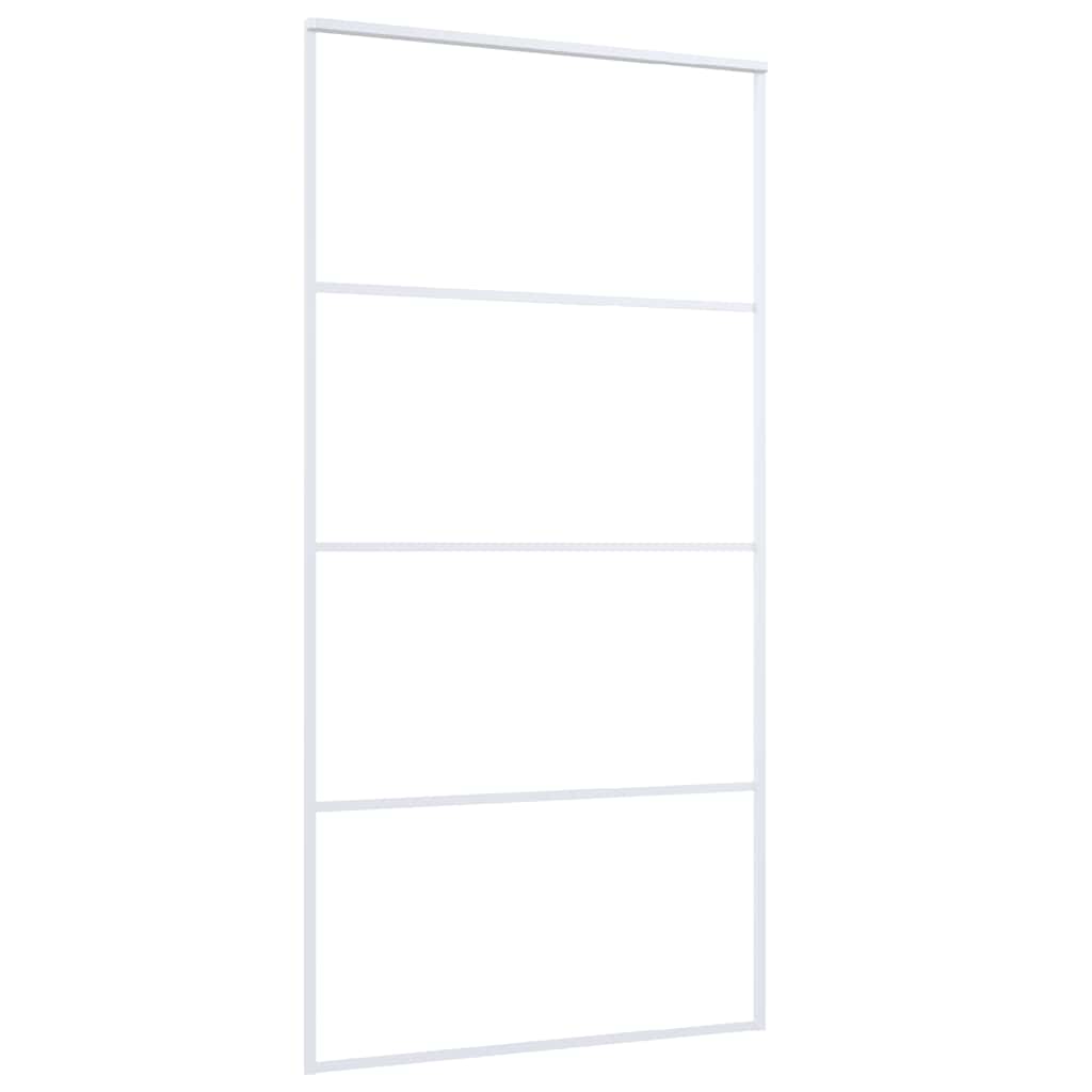 Sliding Door Frosted ESG Glass and Aluminum 40.4"x80.7" White