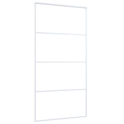 Sliding Door Frosted ESG Glass and Aluminum 40.4"x80.7" White