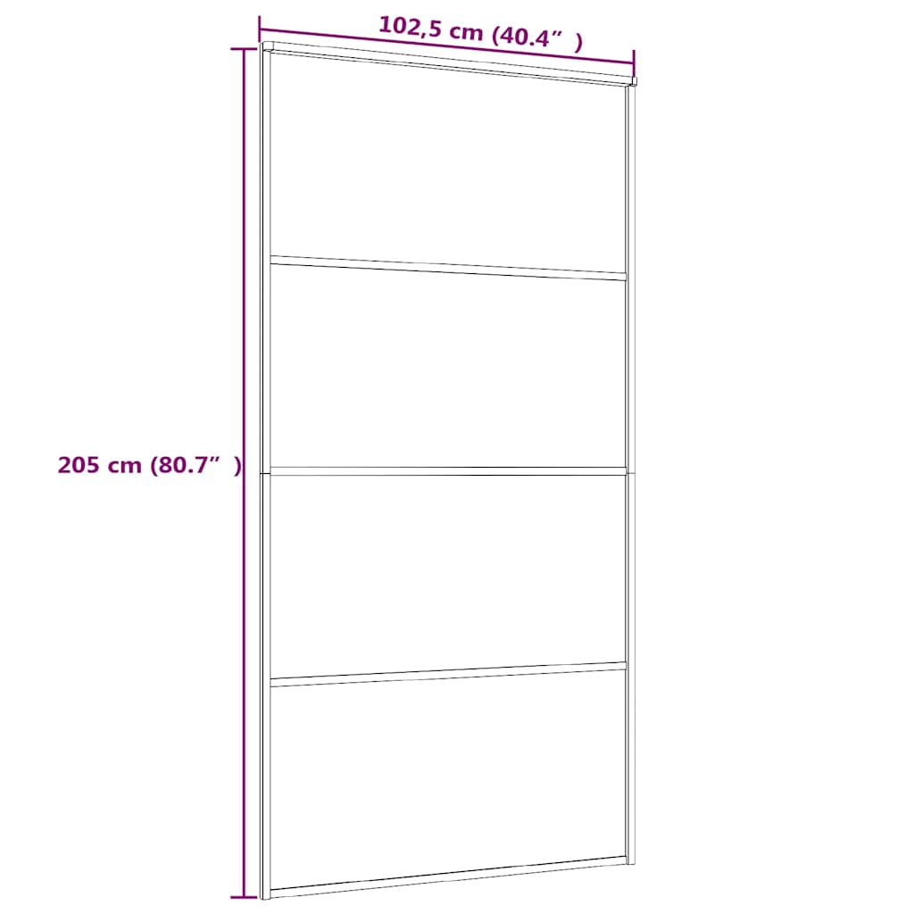 Sliding Door Frosted ESG Glass and Aluminum 40.4"x80.7" White