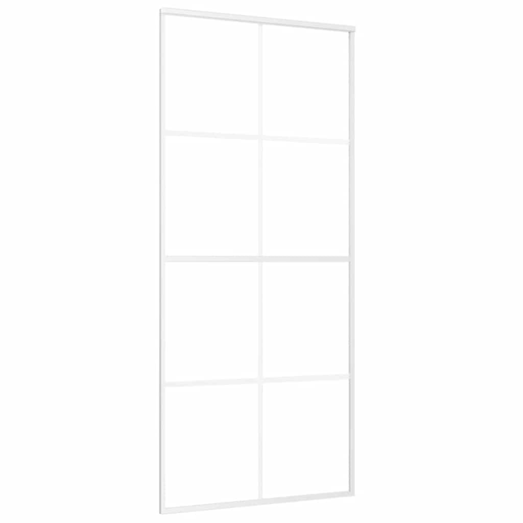Sliding Door ESG Glass and Aluminum 35.4"x80.7" White
