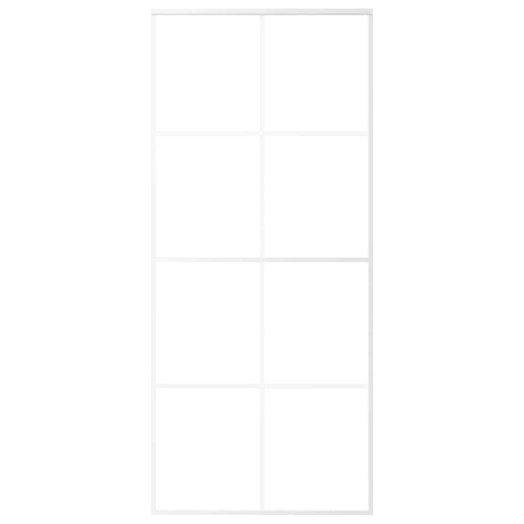 Sliding Door ESG Glass and Aluminum 35.4"x80.7" White