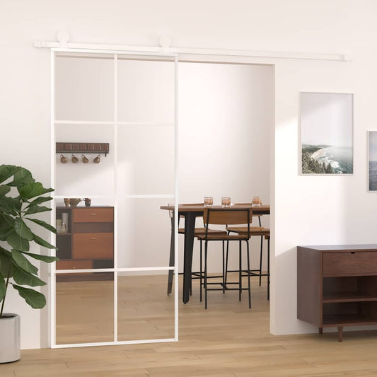 Sliding Door ESG Glass and Aluminum 35.4"x80.7" White