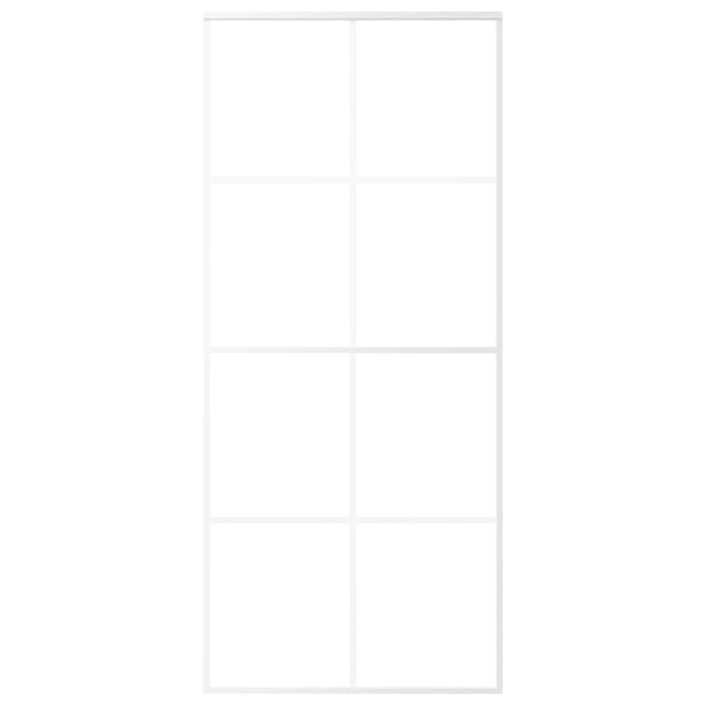 Sliding Door Frosted ESG Glass and Aluminum 35.4"x80.7" White
