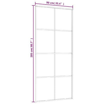 Sliding Door Frosted ESG Glass and Aluminum 35.4"x80.7" White