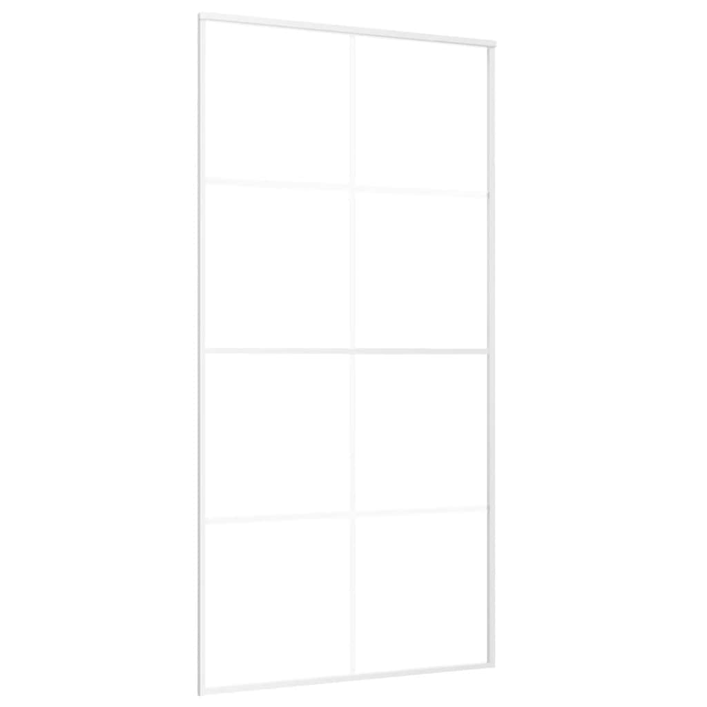Sliding Door Frosted ESG Glass and Aluminum 40.4"x80.7" White