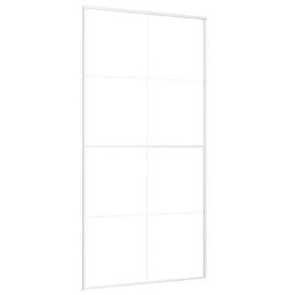 Sliding Door Frosted ESG Glass and Aluminum 40.4"x80.7" White