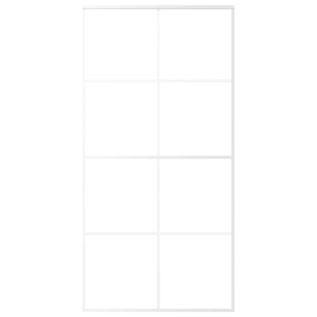 Sliding Door Frosted ESG Glass and Aluminum 40.4"x80.7" White