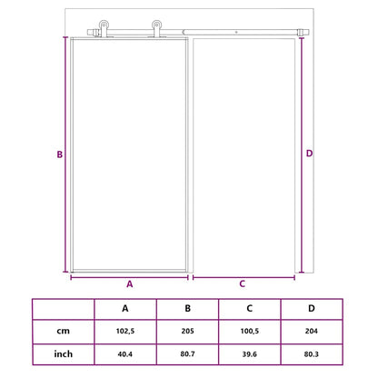 Sliding Door Frosted ESG Glass and Aluminum 40.4"x80.7" White
