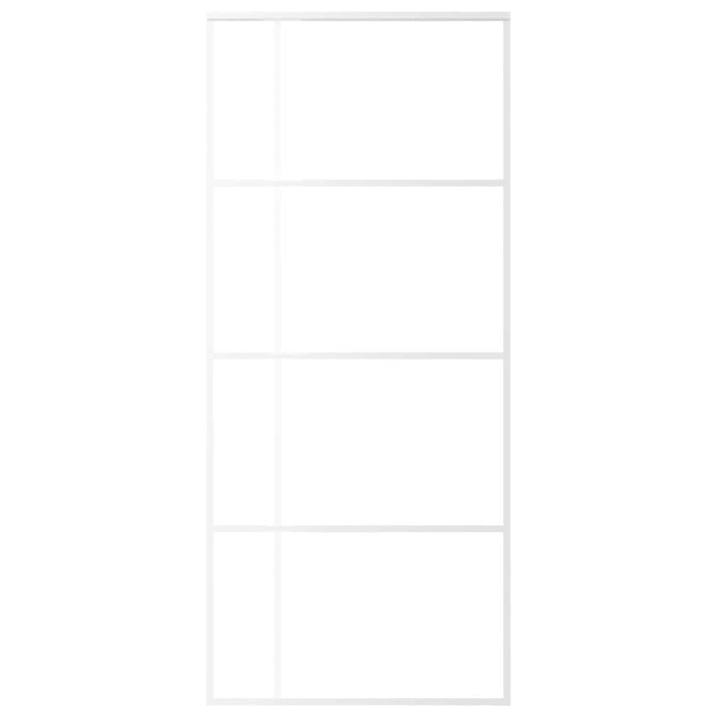 Sliding Door ESG Glass and Aluminum 35.4"x80.7" White