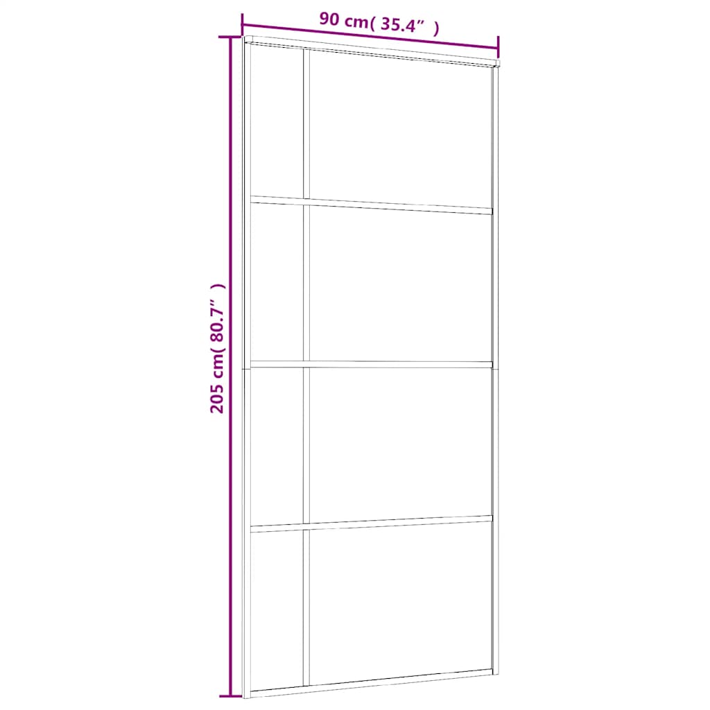 Sliding Door ESG Glass and Aluminum 35.4"x80.7" White