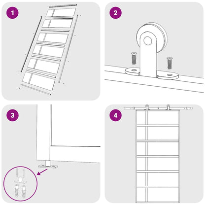 Sliding Door ESG Glass and Aluminum 40.4"x80.7" White