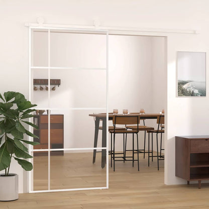 Sliding Door ESG Glass and Aluminum 40.4"x80.7" White