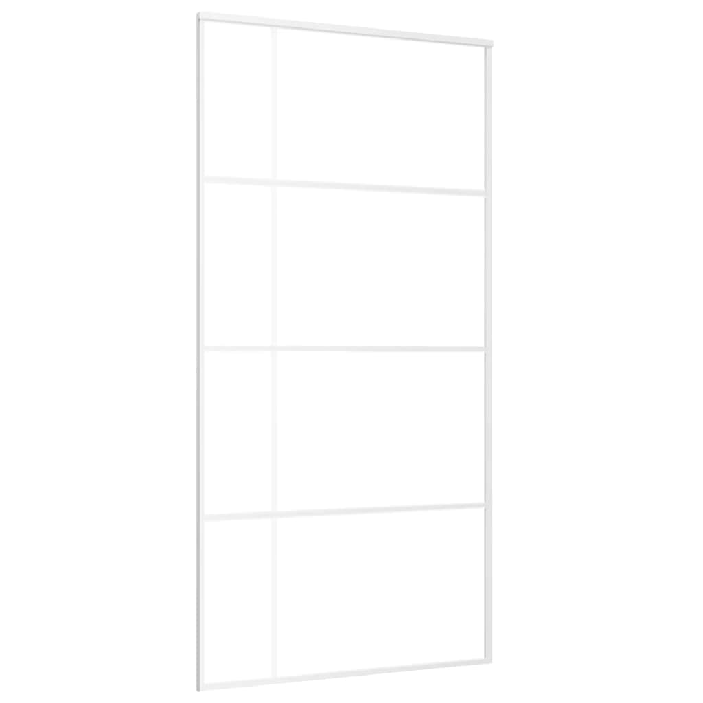 Sliding Door Frosted ESG Glass and Aluminum 40.4"x80.7" White
