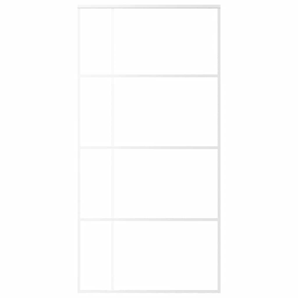 Sliding Door Frosted ESG Glass and Aluminum 40.4"x80.7" White