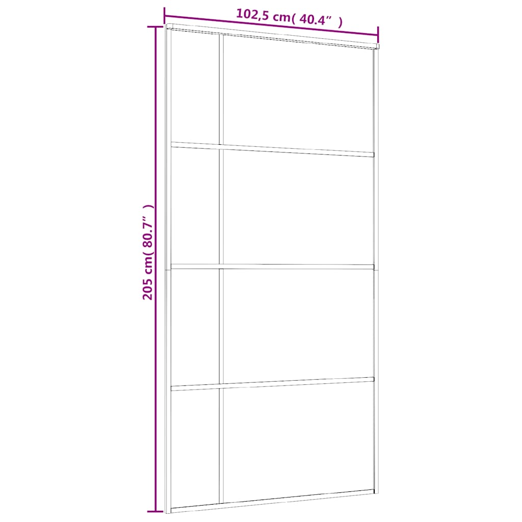 Sliding Door Frosted ESG Glass and Aluminum 40.4"x80.7" White