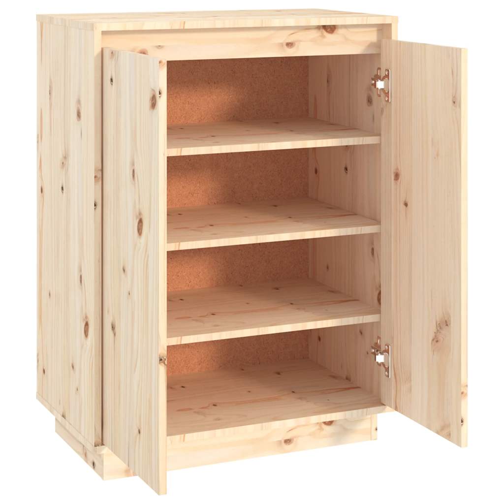 Shoe Cabinet 23.6x13.8x31.5" Solid Wood Pine