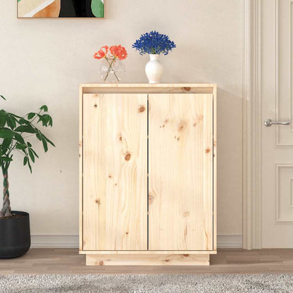 Shoe Cabinet 23.6x13.8x31.5" Solid Wood Pine