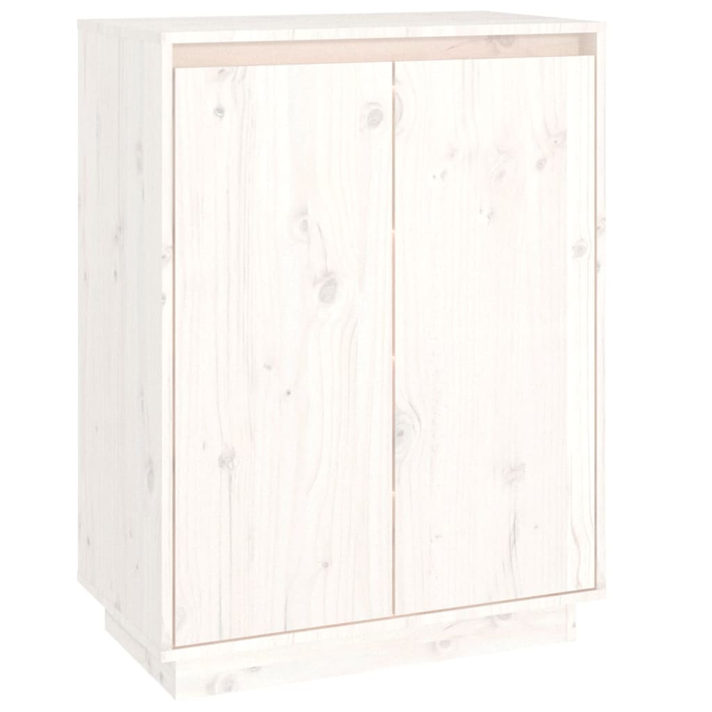 Shoe Cabinet White 23.6x13.8x31.5" Solid Wood Pine
