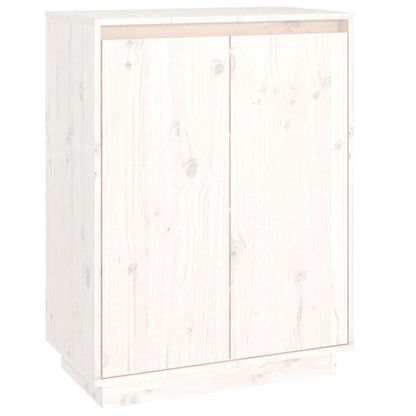 Shoe Cabinet White 23.6x13.8x31.5" Solid Wood Pine