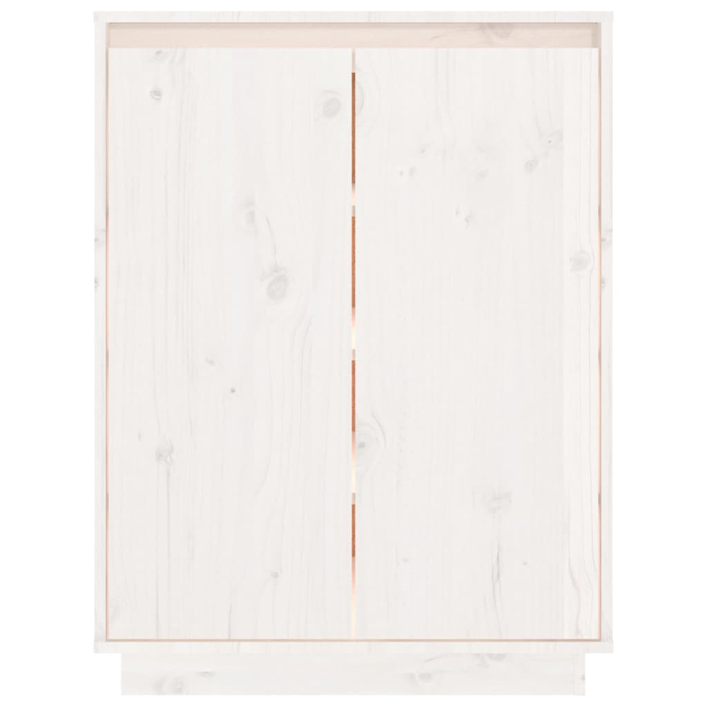 Shoe Cabinet White 23.6x13.8x31.5" Solid Wood Pine