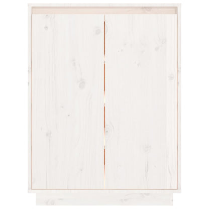 Shoe Cabinet White 23.6x13.8x31.5" Solid Wood Pine