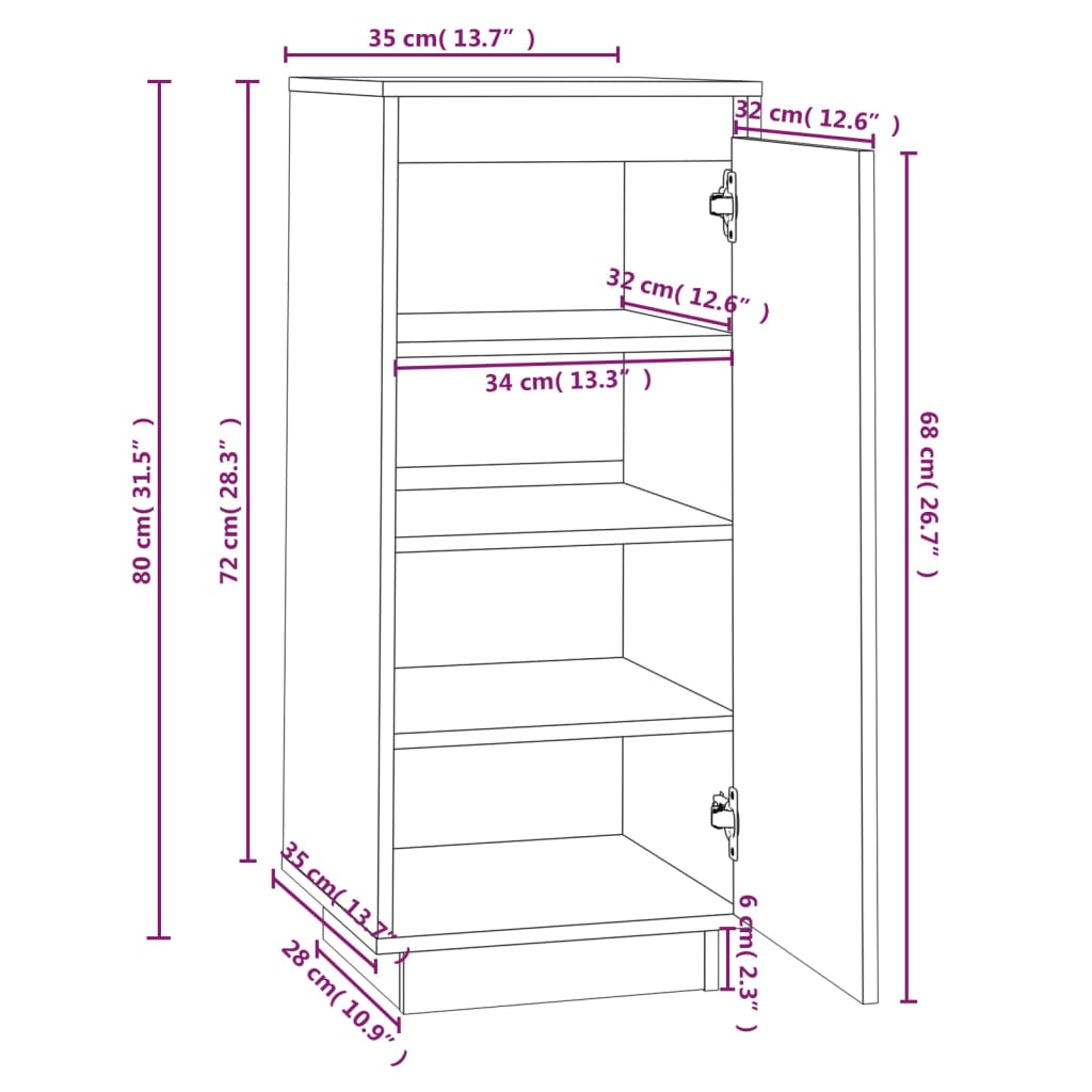 Shoe Cabinet 13.8x13.8x31.5" Solid Wood Pine